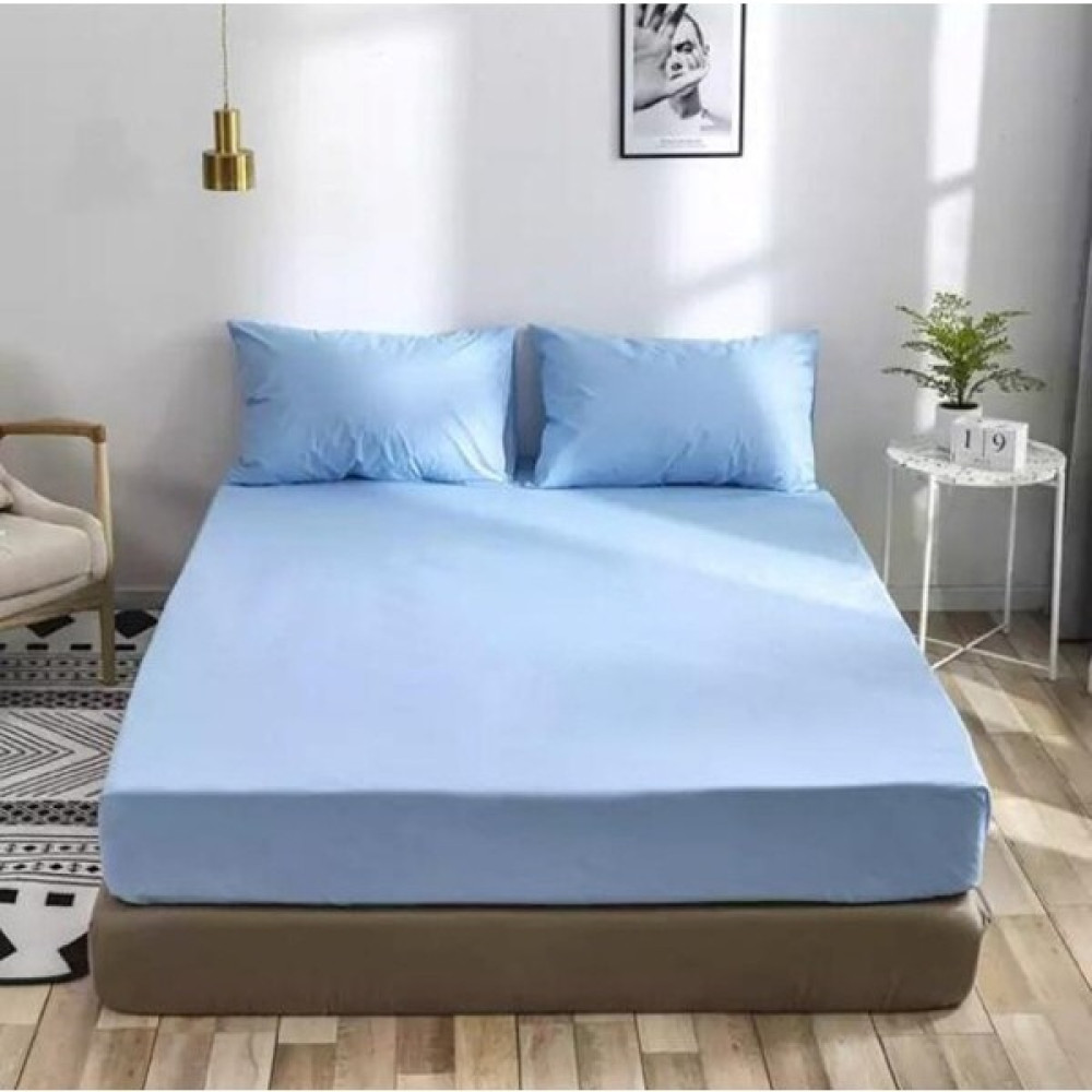 Nisahometeks Pamuklu Penye Tek/çift Kişilik Lastikli Çarşaf (Yastık Kılıfları Dahil Değildir.) - 160x200 - Mavi Çarşaf Fiyatı