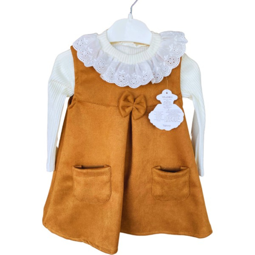 Nisan Kids Bayramlık Kız Çocuk 1-2-3-4 Yaş Scuba Cepli Çan Elbise Kız Çocuk Giyim Takımı Fiyatı