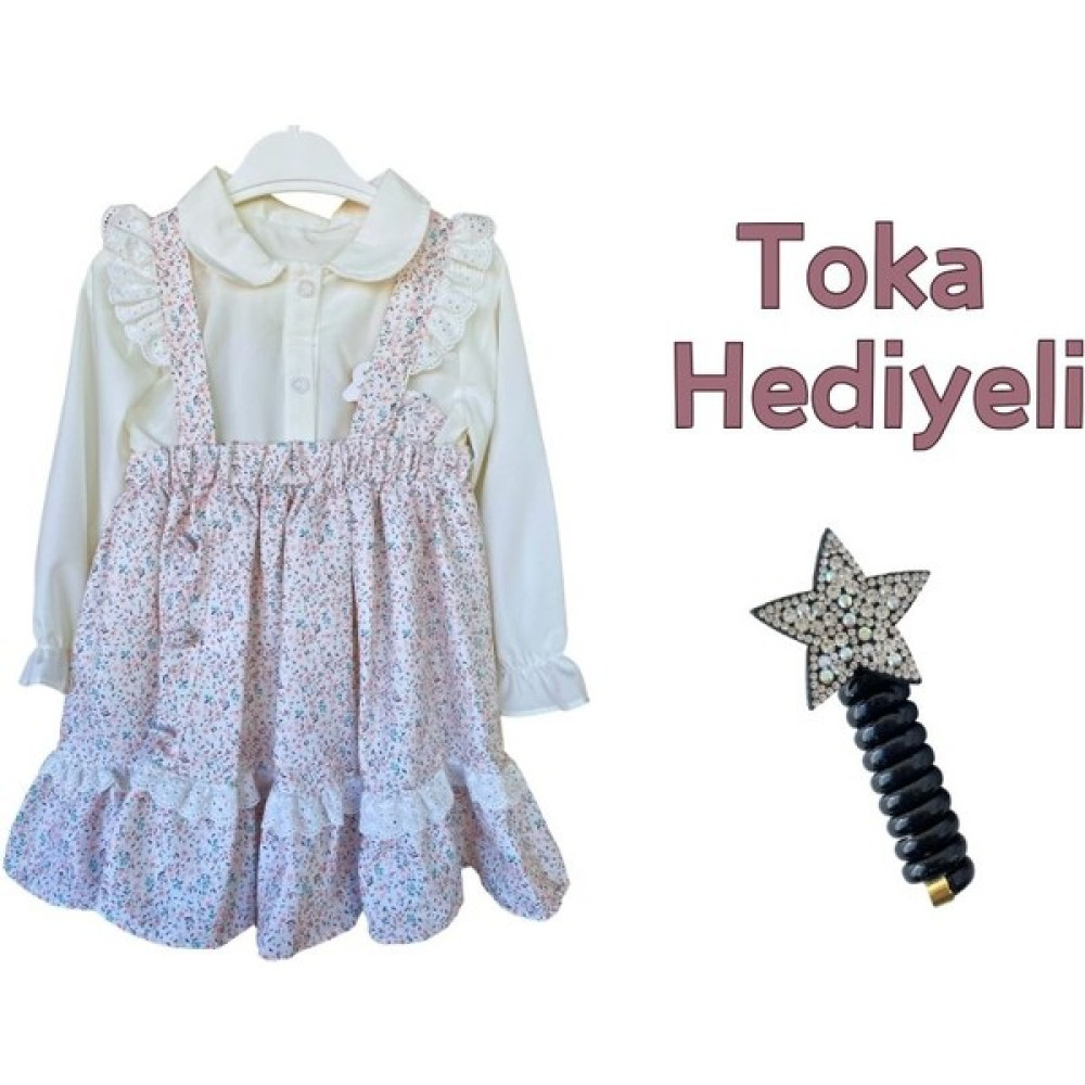 Nisan Kids Kız Çocuk Bayramlık 5-6-7-8 Yaş Fistolu Bahçıvan Elbise - Gömlek Kız Çocuk Giyim Takımı Fiyatı
