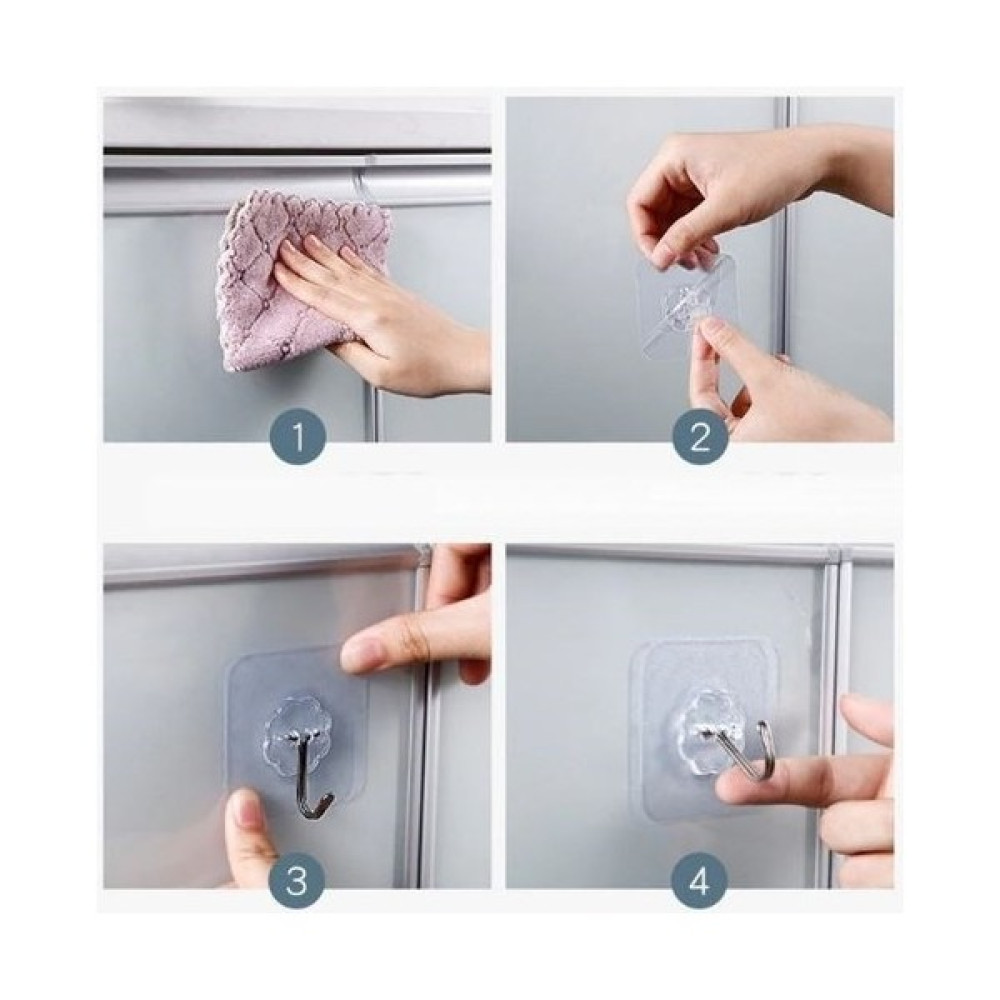 Nisan Vitrini 15 Adet Kendinden Yapışkanlı Şeffaf Askı - Banyo Mutfak Havlu Askısı Tekli Şeffaf Renk Askı 6x6 cm Banyo Askılık Fiyatı