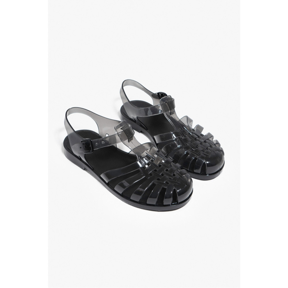 NİŞANTAŞI SHOES Anderline Şeffaf Siyah Kemer Detay Kadın Sandalet 36 Beden Unisex Sandalet Fiyatı