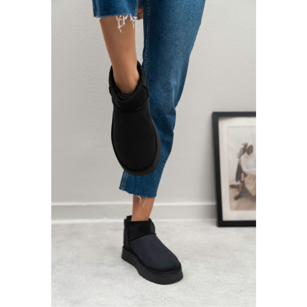 NİŞANTAŞI SHOES Mini Siyah Süet Içi Kürklü Kalın Taban Kadın Bot 38 Beden Kadın Botları Fiyatı