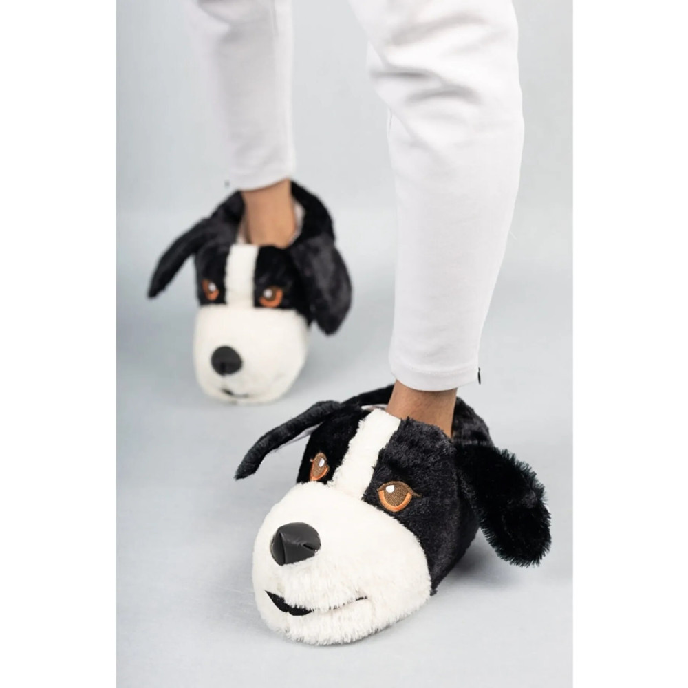 Nisanur Shoes Konfor Sevimli Köpek Figürlü Peluş Panduf Ünisex Hayvanlı Panduf 36-38 Beden Kadın Terlikleri ve Sandaletleri Fiyatı