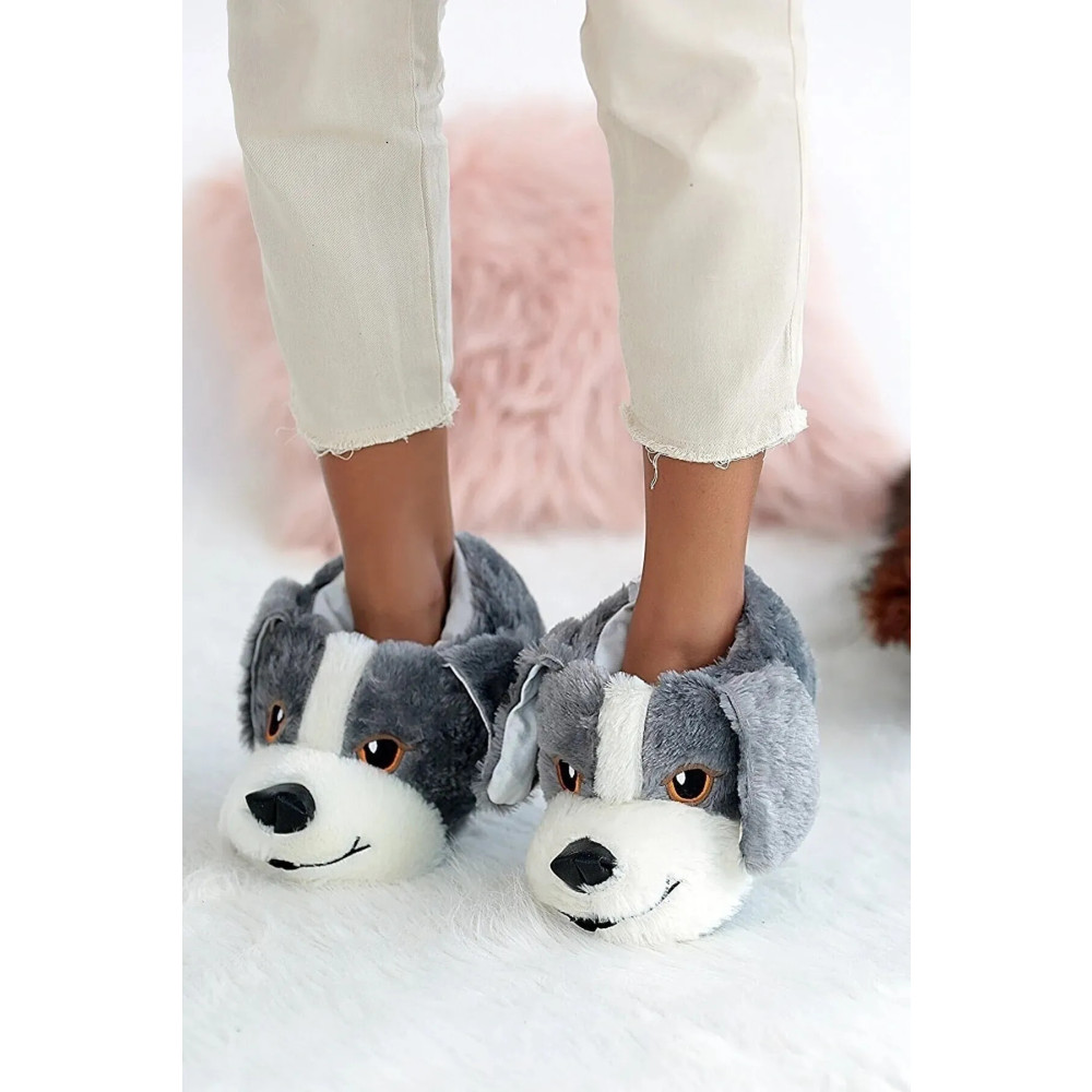 Nisanur Shoes Konfor Sevimli Köpek Figürlü Peluş Panduf Ünisex Hayvanlı Panduf.. 40-41 Beden Kadın Terlikleri ve Sandaletleri Fiyatı