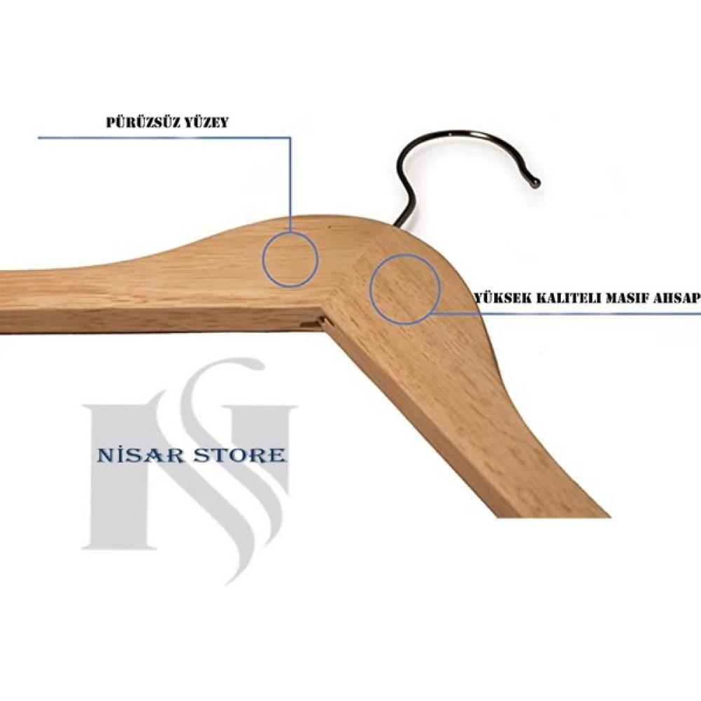 Nisar Store 12 Adet Vernikli Ahşap Askı Kıyafet ve Elbise Askısı Dolap Düzenleyici Askı Lüks Ahşap - Sarı Eşya Saklama / Düzenleme Fiyatı