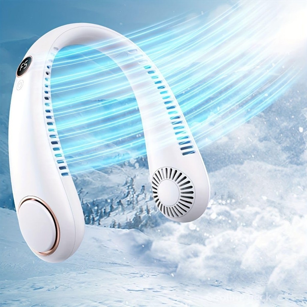 Nisar Store Yeni Nesil Boyun Askılı Giyilebilir Mini Fan 5 Kademeli Dijital Göstergeli Boyun Fanı Soğutucu Vantilatör Beyaz - 001-Siyah Diğer Fiyatı