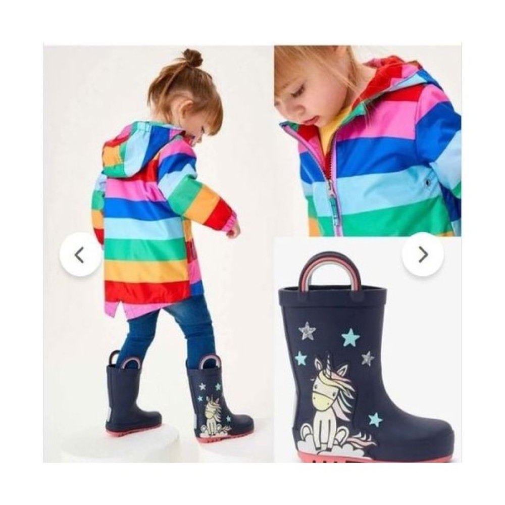 Nisay Boutique Gökkuşağı Renkli Mevsimlik Yağmurluk Rüzgarlık Kız Çocuk Yağmurluk Fiyatı