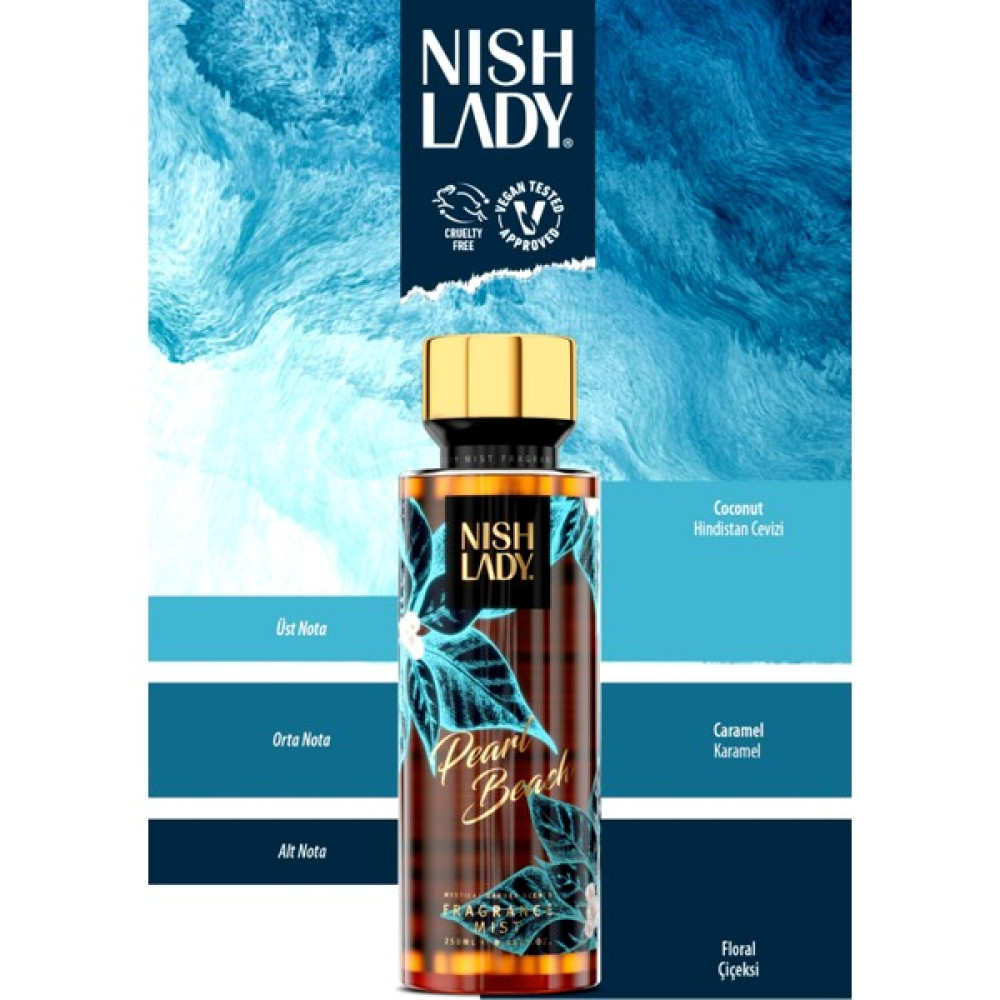 Nishlady Pearl Beach  Body Mist  -  Vücut Spreyi Vegan 260 ml Oto Boyaları Fiyatı