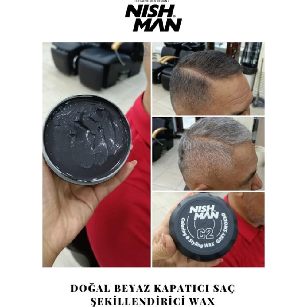 Nishman C2 Saç Şekillendirici Beyaz Kapatıcı Wax / % 70 Doğal Beyaz Kapama 100 ml Saç Şekillendirici Krem Fiyatı