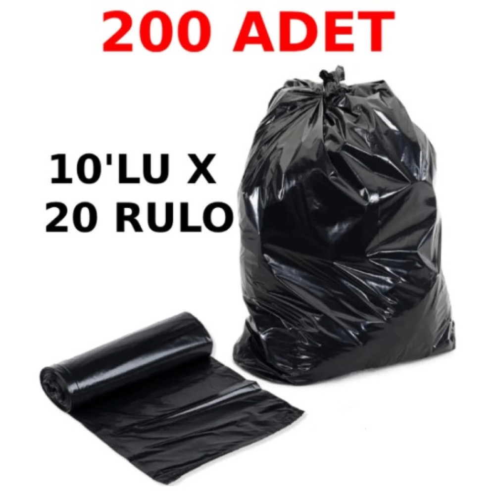 Nistabolje 10'lu x 20 Paket Jumbo Çöp Poşeti 75X90 Endüstriyel Battal Çöp Torbası Çöp Poşetleri Fiyatı