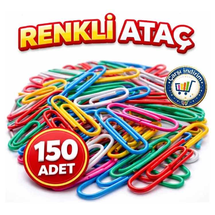 Nistabolje 150 Adet Renkli Ataş Plastik Kaplamalı Ataç Kıstırgaç Ataş Fiyatı