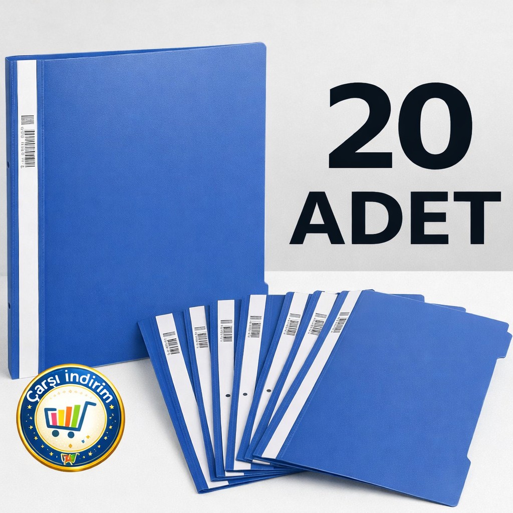 Nistabolje 20 Adet Mavi Telli Dosya A4 Ölçülerle Şeffaf Ön Yüzlü Pratik Kullanım Klasör Fiyatı