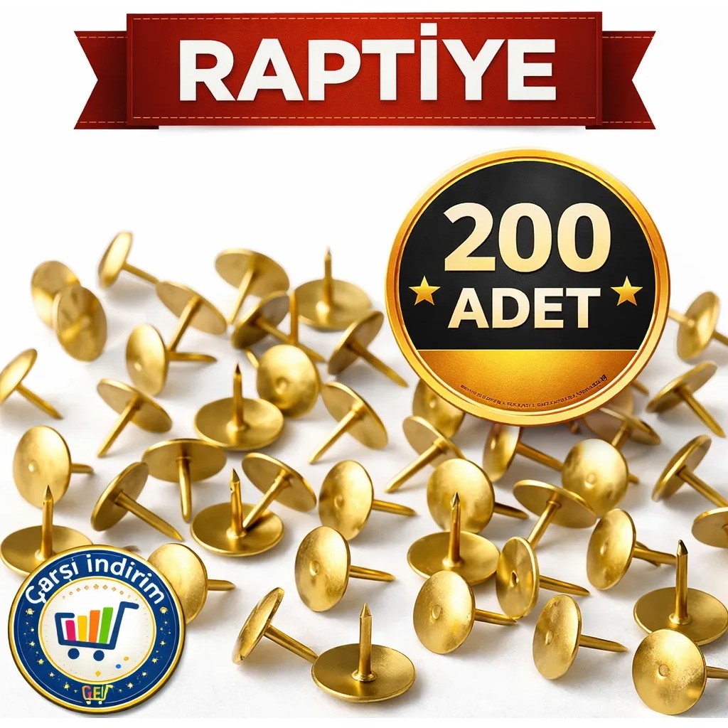 Nistabolje 200 Adet Sarı Raptiye Metal 8,5 cm Uzunlukta Okul ve Ofis Kullanımına Uygun Diğer Fiyatı