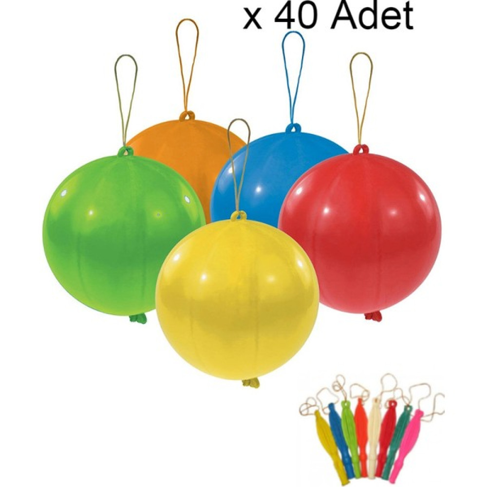 Nistabolje 40 Adet Lastikli Zıpzıp Balon Ipli Punch Panç Büyük Balon Yılbaşı Fiyatı