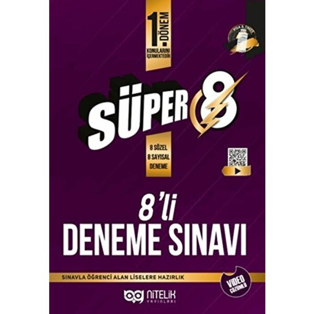 Nitelik 8. Sınıf LGS 1. Dönem 8 'li Deneme Sınavı Kaynak Kitapları Fiyatı