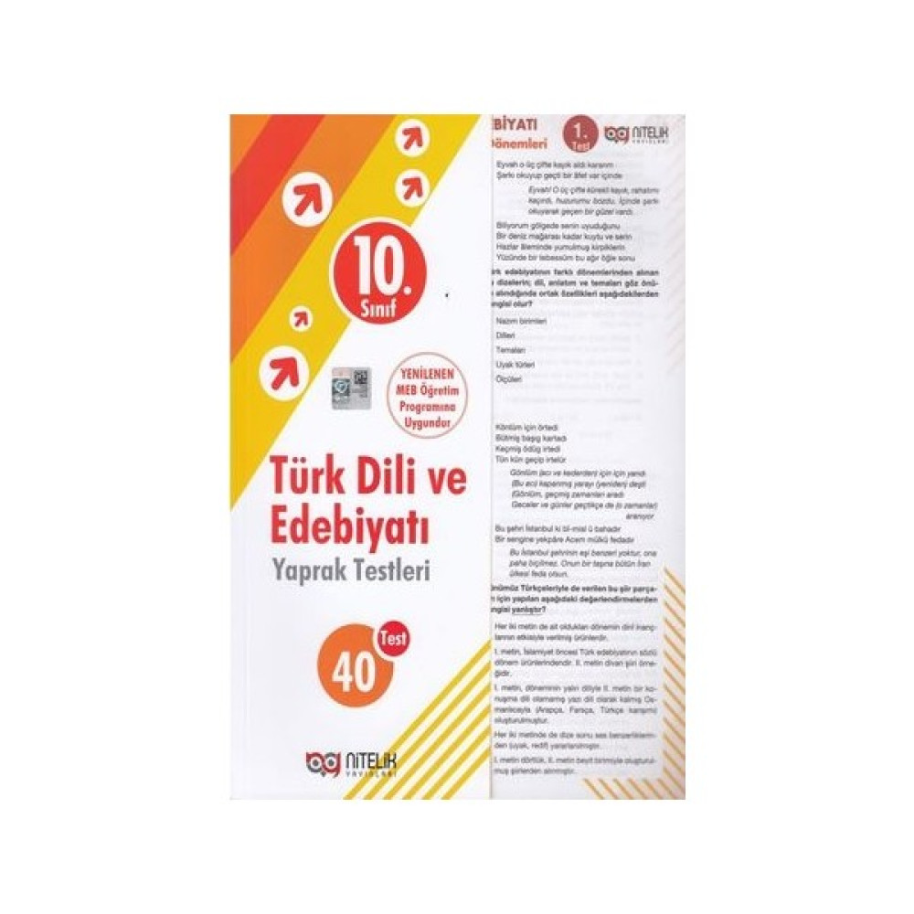 Nitelik Yayınları 10. Sınıf Türk Dili ve Edebiyatı Yaprak Test Yaprak Testler Fiyatı