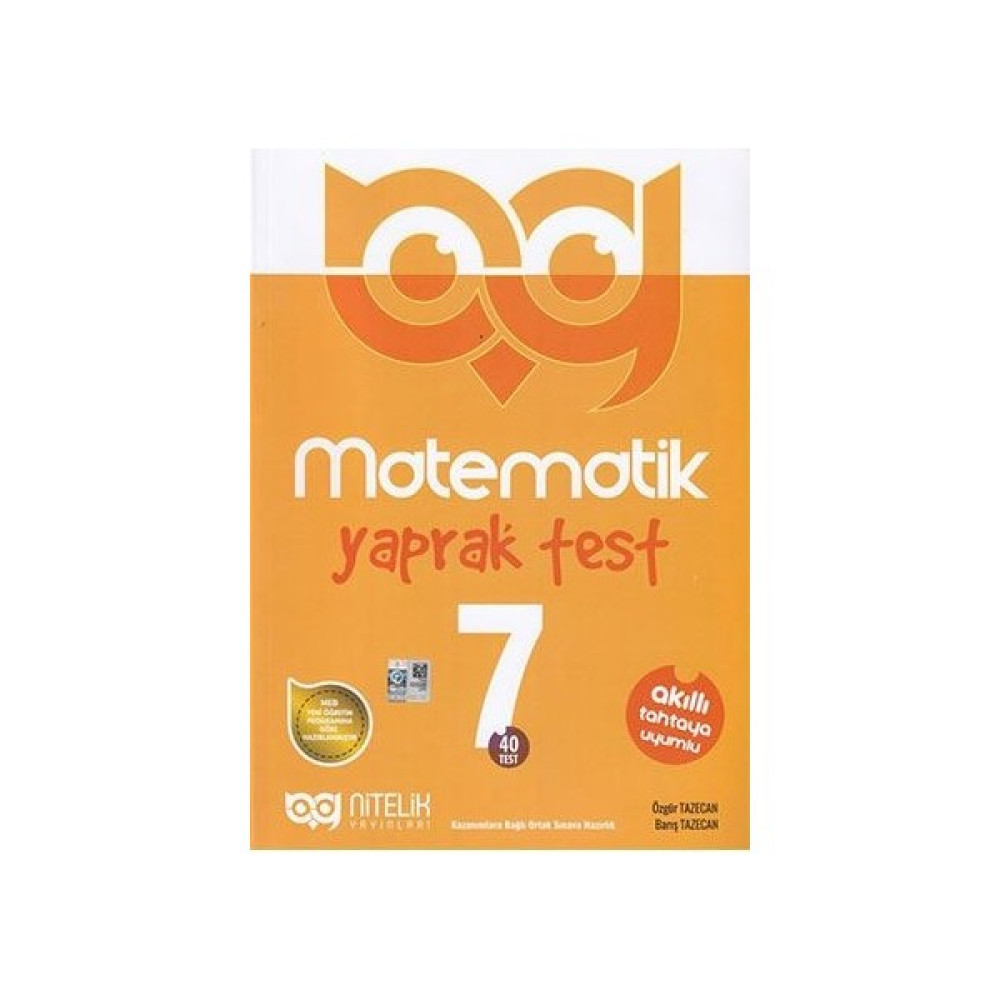 Nitelik Yayınları 7. Sınıf Matematik Yaprak Test Yaprak Testler Fiyatı
