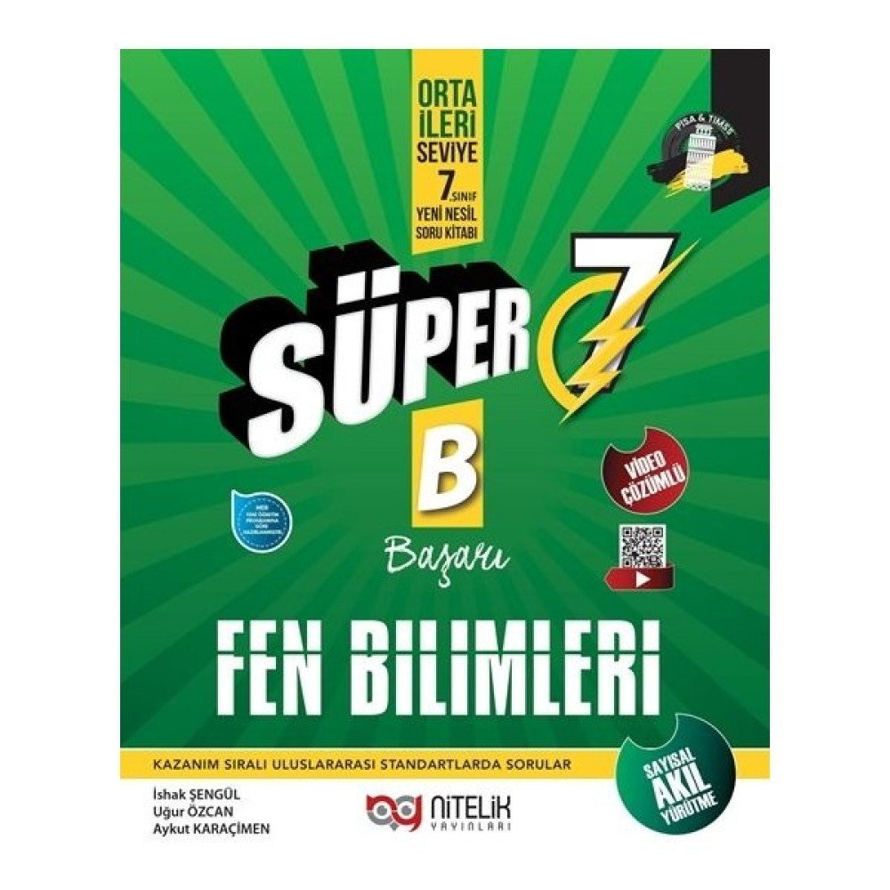 Nitelik Yayınları 7. Sınıf Süper B ( Başarı) Fen Bilimleri Soru Bankası Tüm Dersler Fiyatı