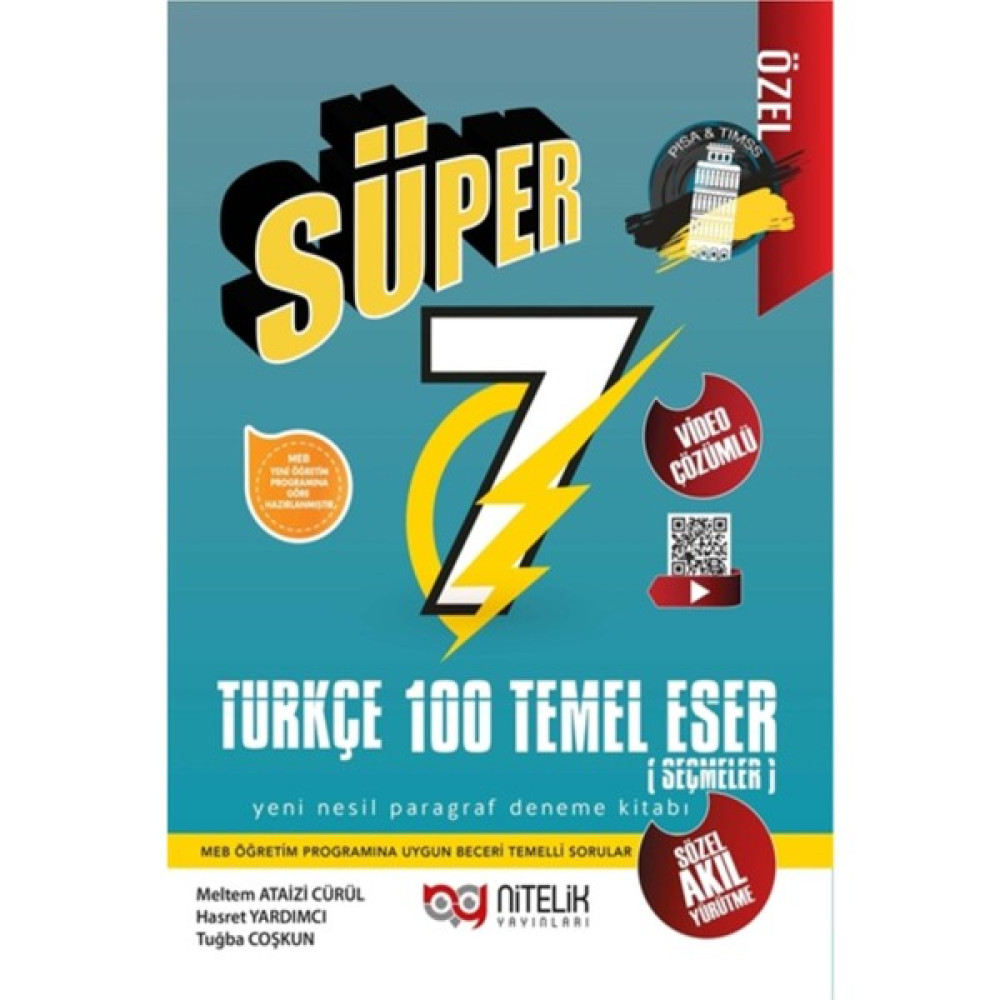 Nitelik Yayınları 7. Sınıf Süper Türkçe 100 Temel Eser Deneme Kitabı (Ciltli) Kaynak Kitapları Fiyatı