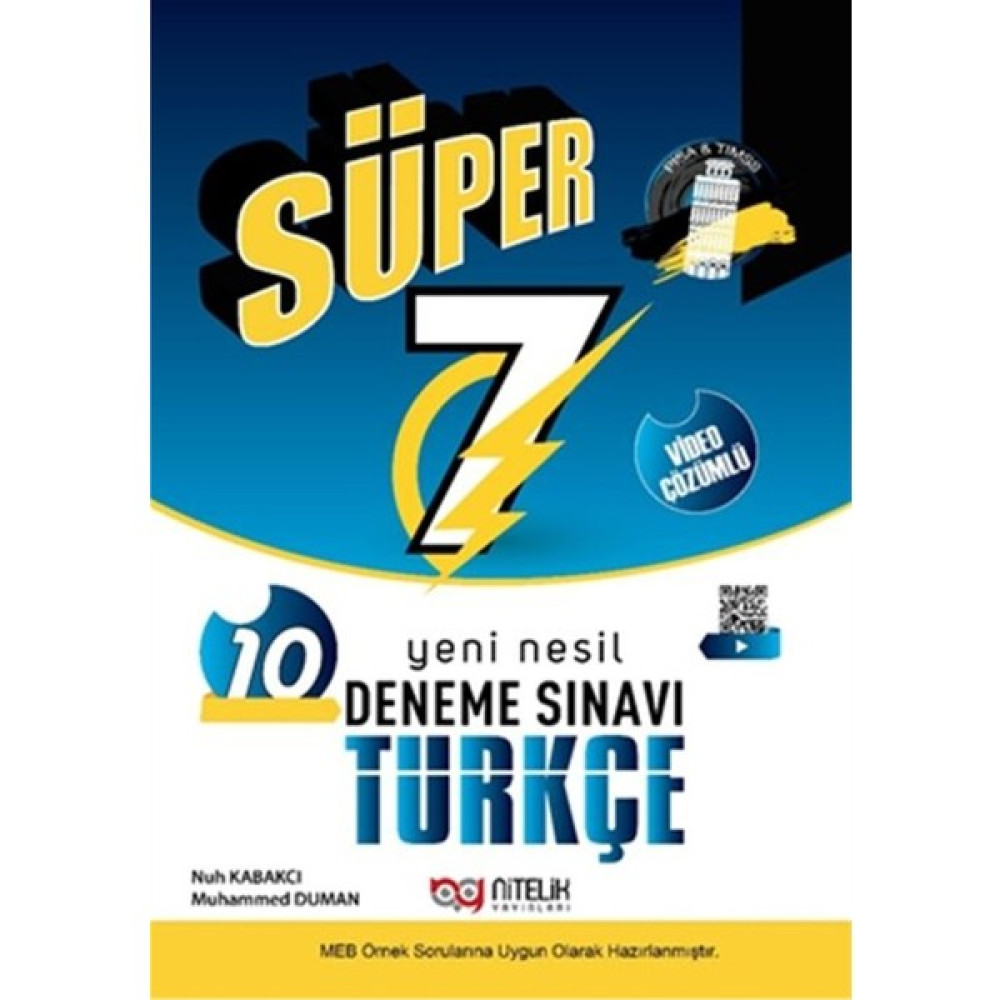 Nitelik Yayınları 7. Sınıf Türkçe Süper 10 Deneme Sınavı Türkçe Fiyatı