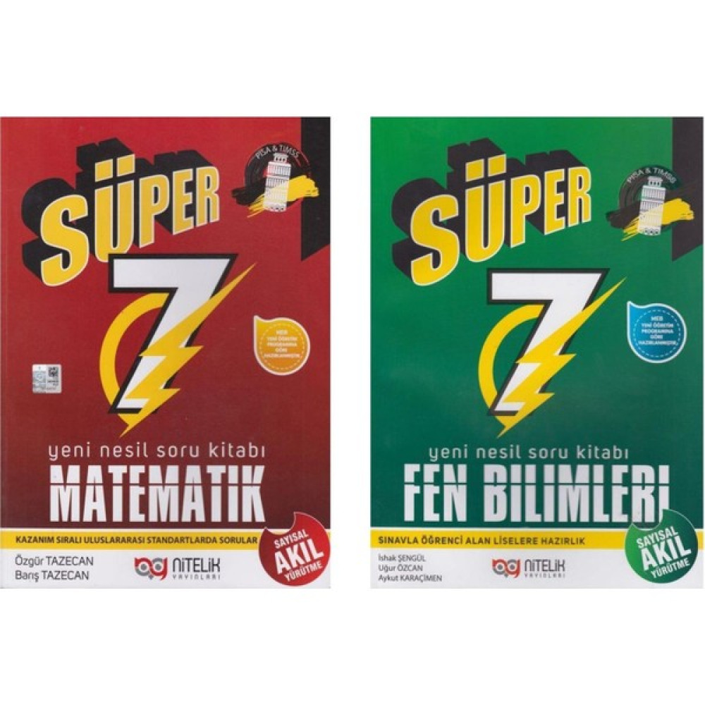 Nitelik Yayınları 7.Sınıf Süper Mat-Fen Soru B. Seti Kaynak Kitapları Fiyatı