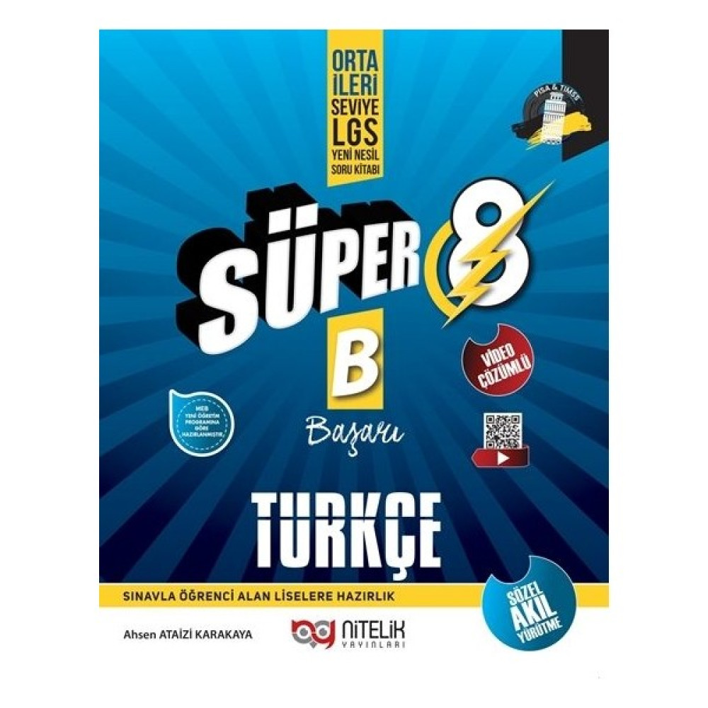 Nitelik Yayınları 8. Sınıf LGS Süper B (Başarı)Türkçe Soru Bankası Tüm Dersler Fiyatı