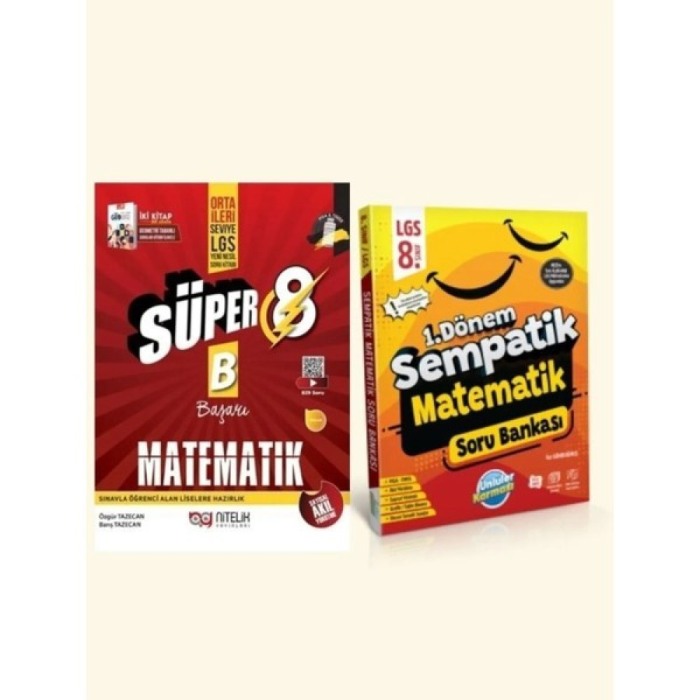 Nitelik Yayınları 8. Sınıf LGS Süper Matematik Soru Kitabı + 8. Sınıf LGS Sempatik Matematik Soru Bankası 1. Dönem Matematik Fiyatı