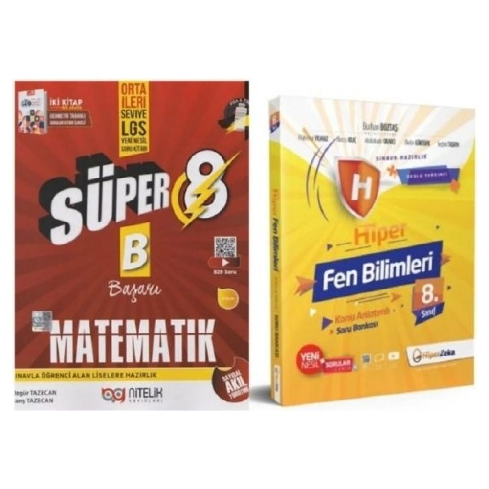 Nitelik Yayınları 8. Sınıf LGS Süper Matematik Soru Kitabı Yeni Nesil + 8. Sınıf Hiper Fen Konu Anlatımlı & Soru Banka Matematik Fiyatı