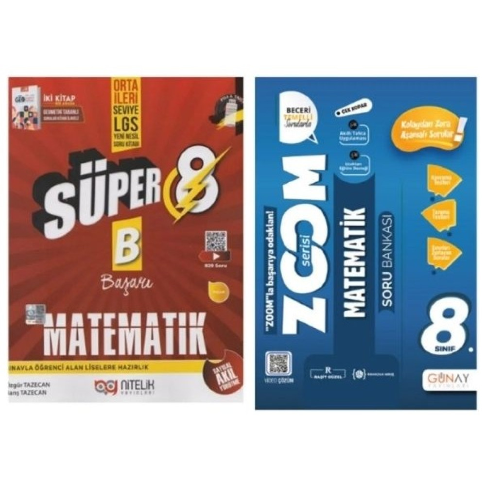 Nitelik Yayınları 8. Sınıf LGS Süper Matematik Soru Kitabı Yeni Nesil + 8. Sınıf Zoom Serisi Matematik Soru Bankası Matematik Fiyatı