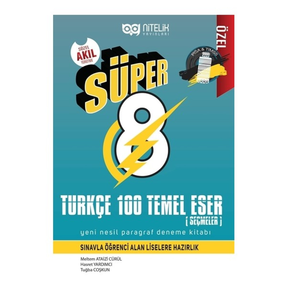 Nitelik Yayınları 8. Sınıf LGS Yeni Nesil Süper Türkçe 100 Temel Eser Paragraf Deneme Türkçe Fiyatı