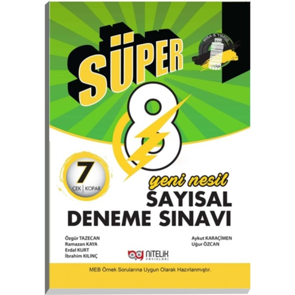 Nitelik Yayınları 8. Sınıf Yeni Nesil Süper Sayısal 7'li Denem Sınavı (Ciltli) Kaynak Kitapları Fiyatı