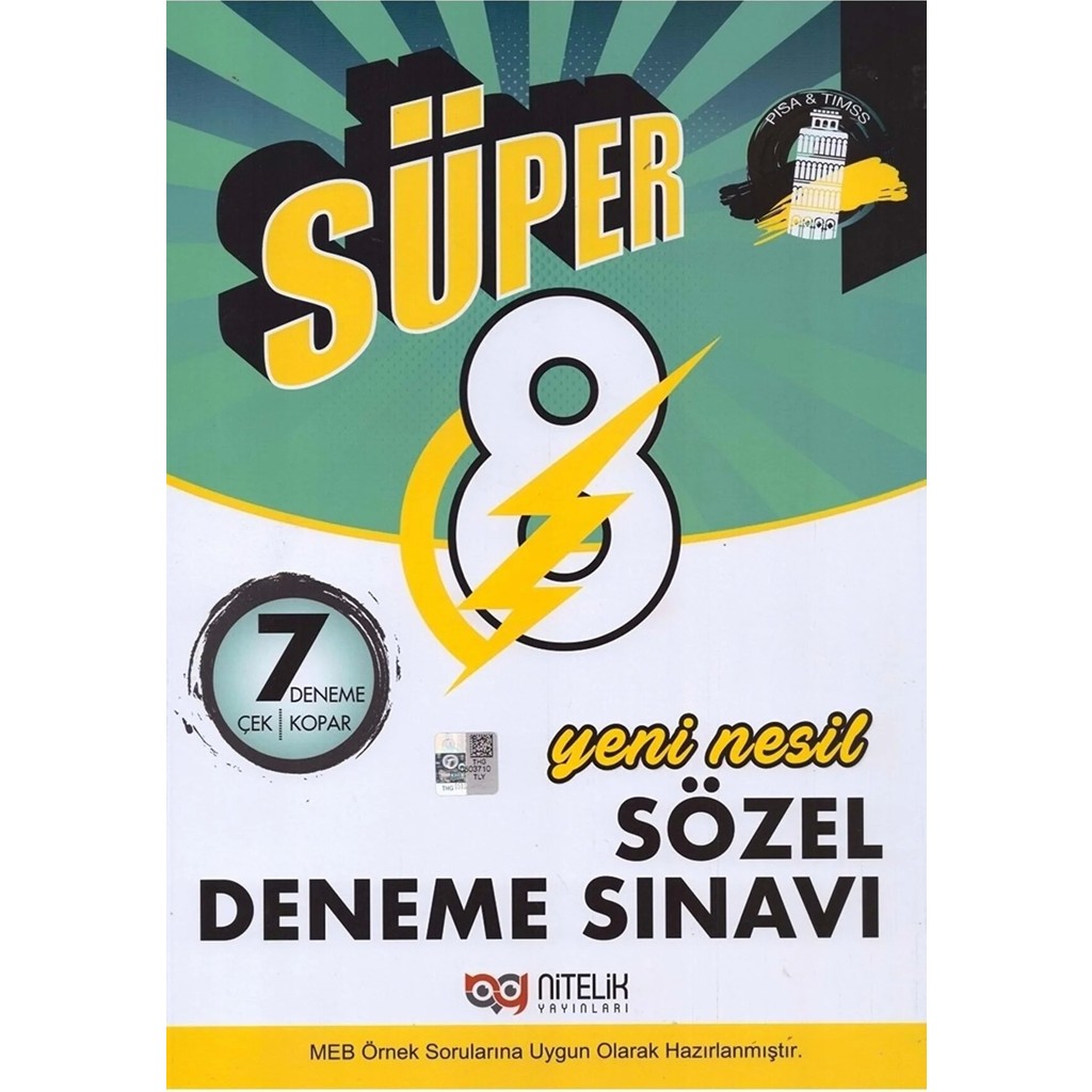 Nitelik Yayınları 8. Sınıf Yeni Nesil Süper Sözel 7 Deneme Diğer Fiyatı