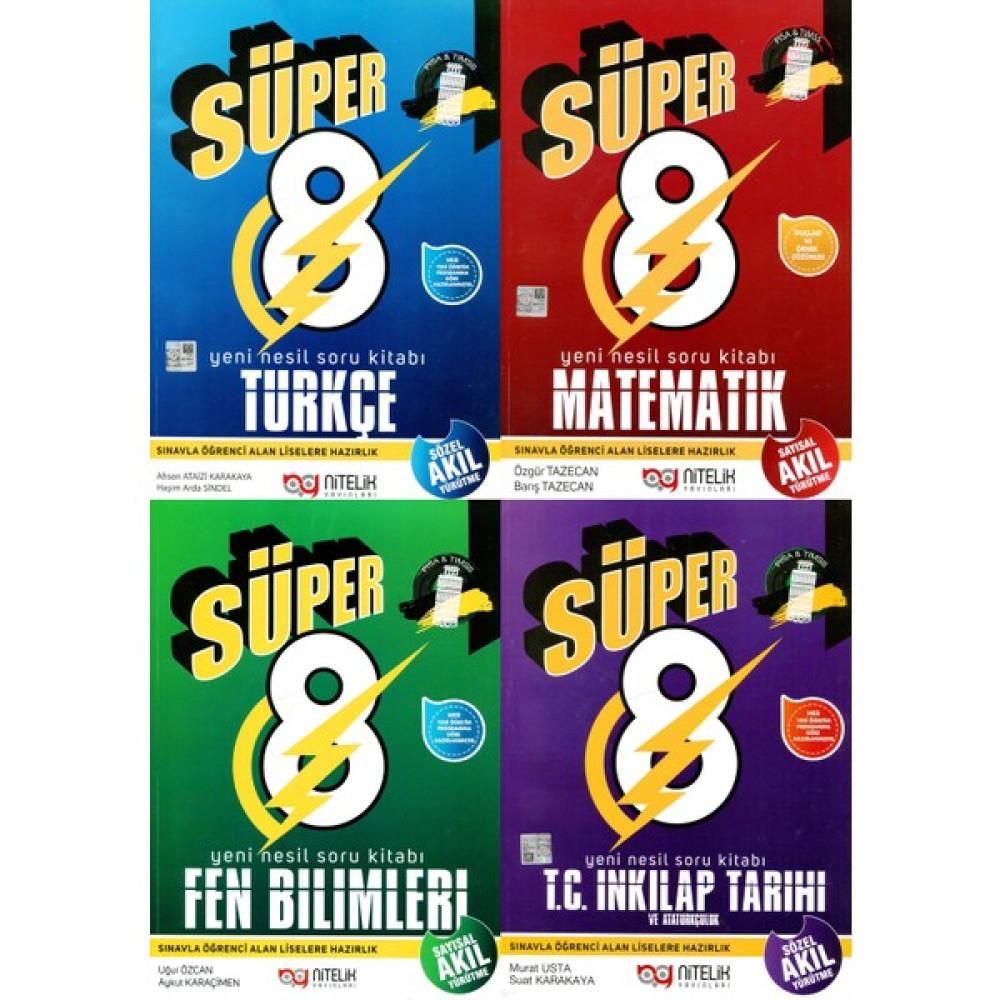 Nitelik Yayınları 8 Süper Set 4'lü Tüm Dersler Fiyatı