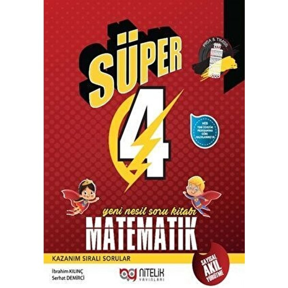 Nitelik Yayınları Nitelik 4. Sınıf Yeni Nesil Süper Matematik Soru Kitabı Yeni Matematik Fiyatı