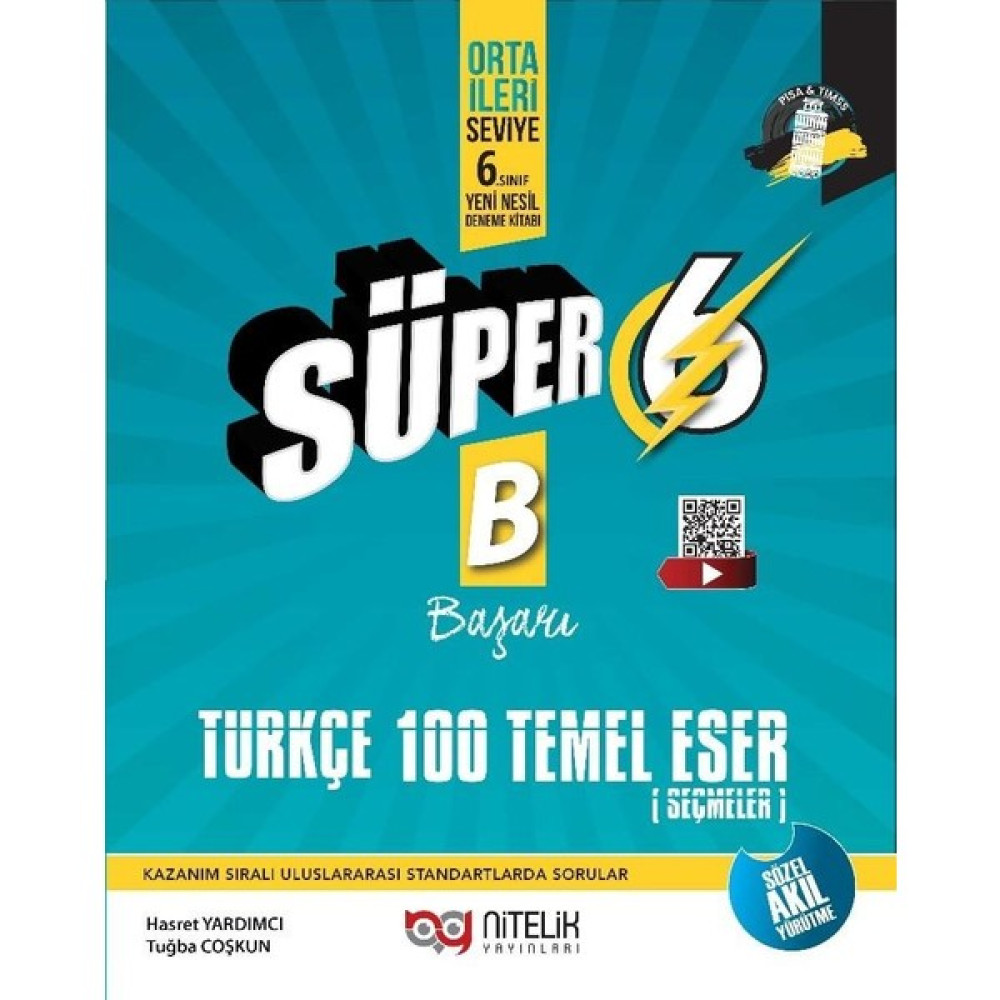 Nitelik Yayınları Süper 6. Sınıf Türkçe 100 Temel Eser Yeni Nesil Soru Kitabı Kaynak Kitapları Fiyatı