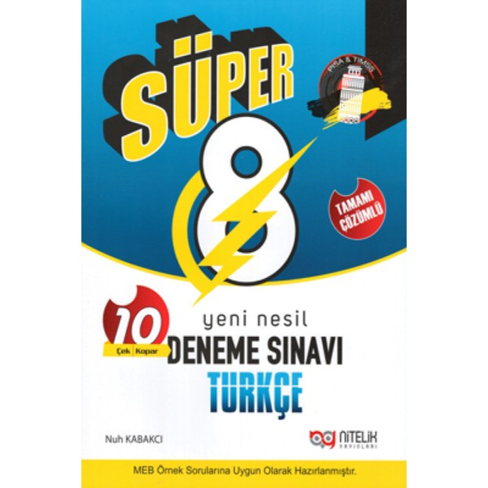 Nitelik Yayınları Süper 8. Sınıf Yeni Nesil Türkçe 10 Deneme Sınavı Türkçe Fiyatı