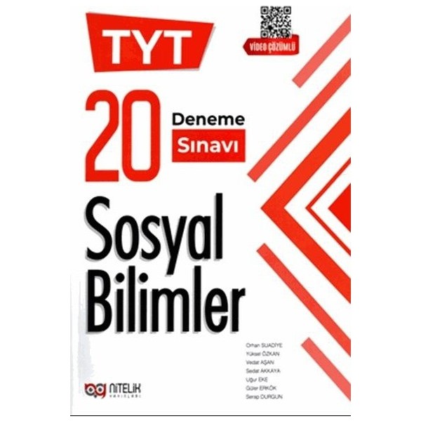 Nitelik Yayınları YKS TYT Sosyal Bilimler 20 Deneme Sınavı video Çözümlü Temel Yeterlilik Testi (TYT) Fiyatı