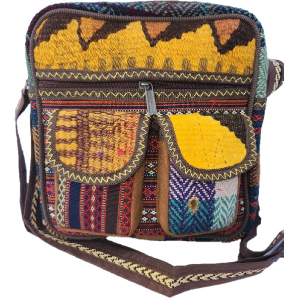 Nitem Çanta. Kilim Postacı Çantası. El Dokuma Anadolu Motif ve Figürlü Tasarım. Kod 105-1 Erkek Postacı Çanta Fiyatı