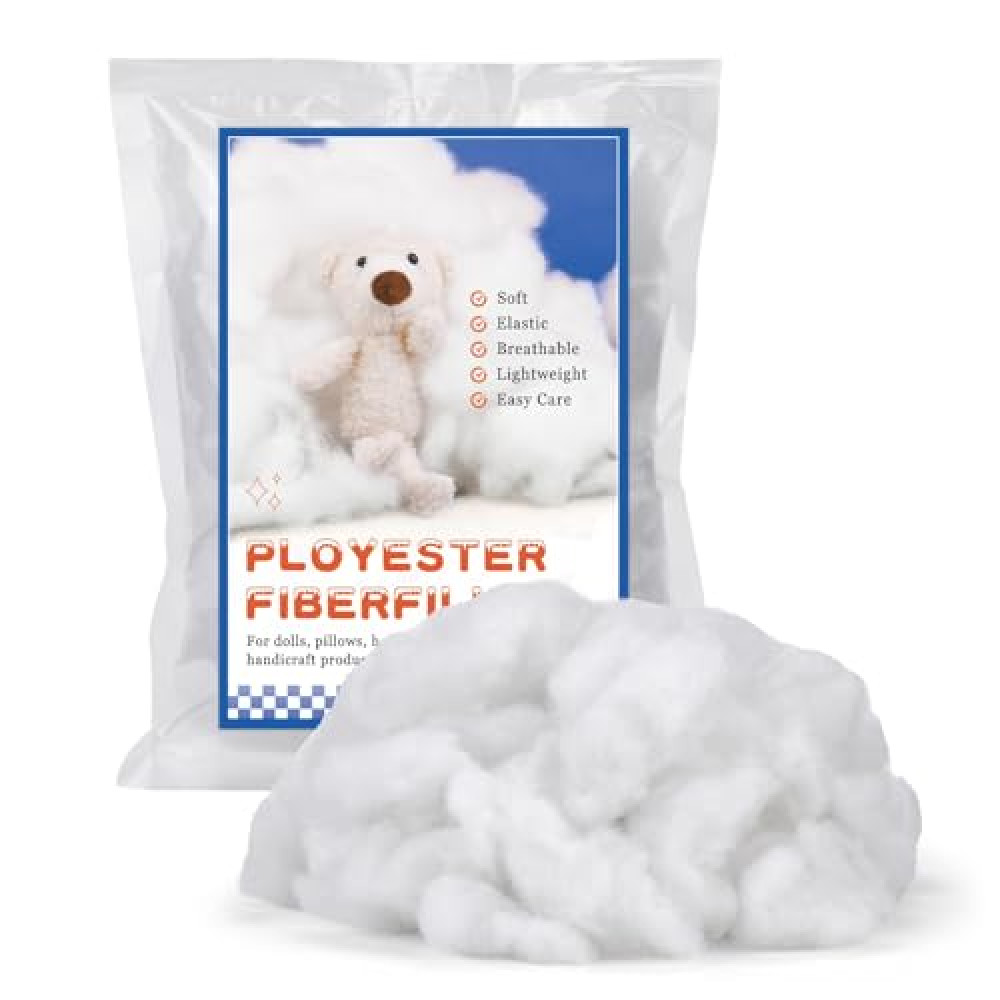 Nitlak 1.76oz Premium Ployester Stuffing, Premium Polyester Fiber Fill, Fiber Fill Stuffing, Premium Polyfill Stuffing for Small Stuffed Animals, Small Crochet Stuffing