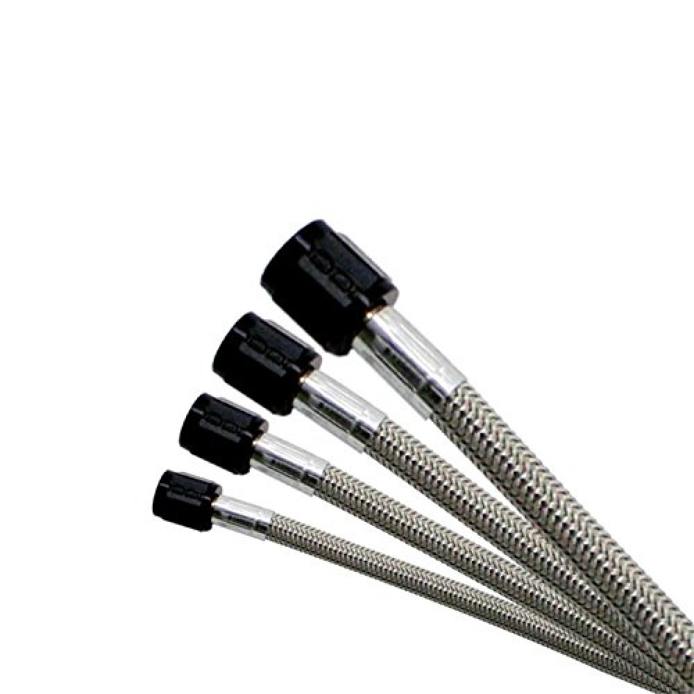 Nitrous Express 11136 D-4 3' Stainless Steel Braided Hose with Blue Connector