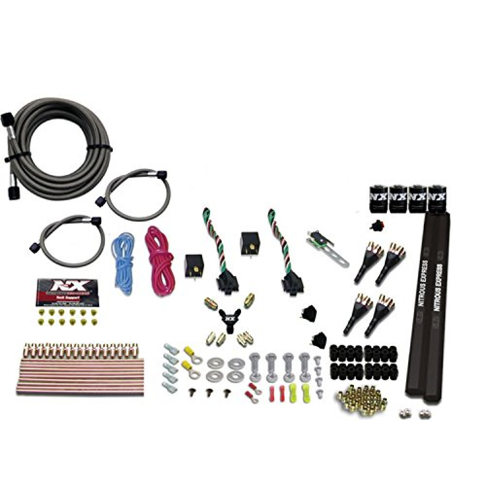Nitrous Express - 4 Cyl SX2 Nozzle Nitrous Kit (100-300HP x 2) w/o Bottle (90094-00)