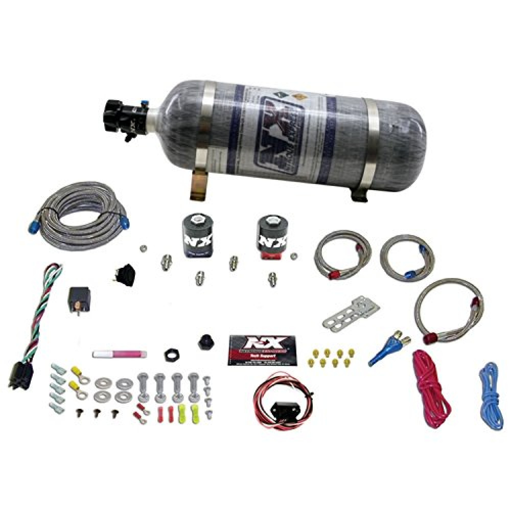 Nitrous Express - Universal Fly By Wire Single Nozzle Nitrous Kit w/12lb Composite (Incl TPS Switch) (20919-12)
