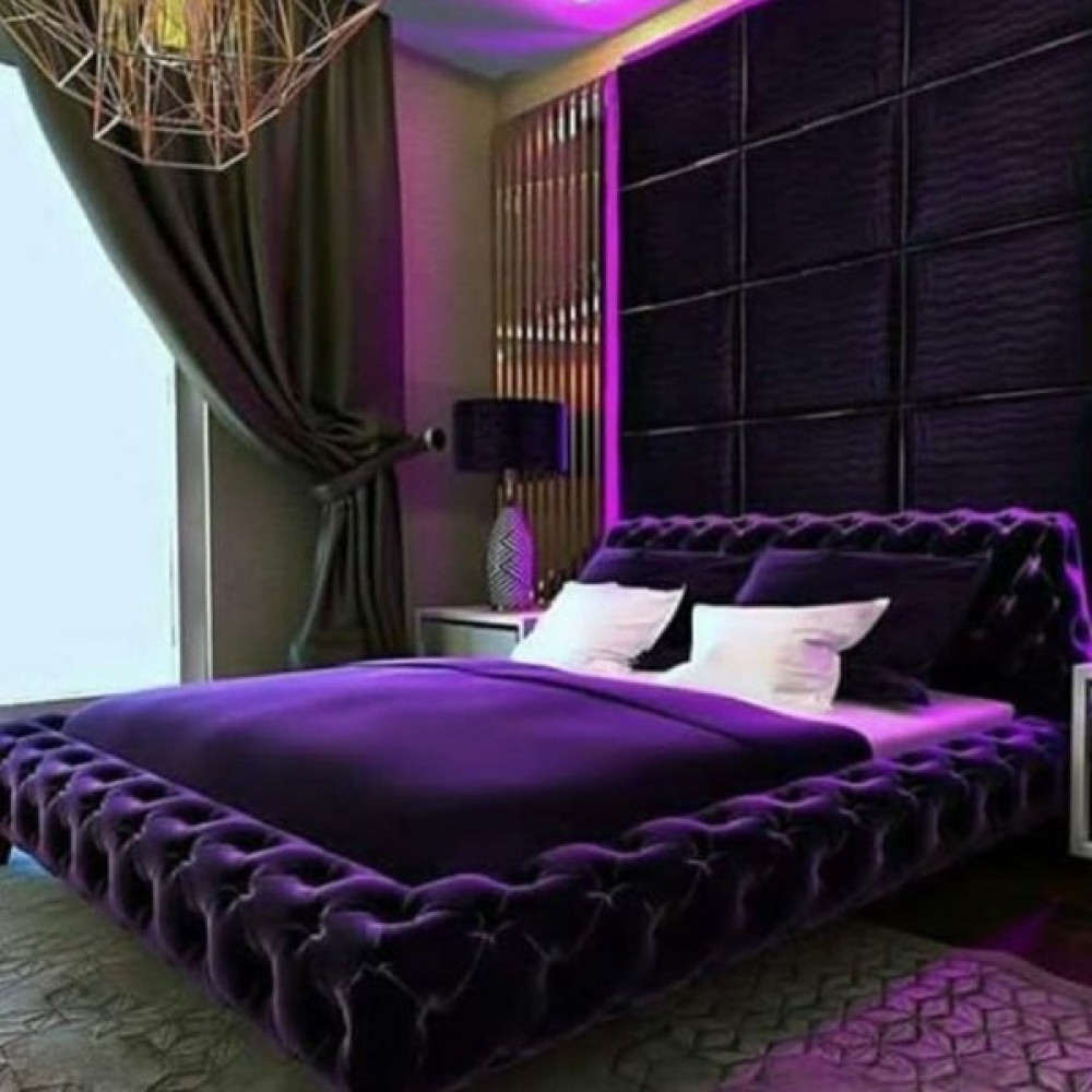Niva Baza Çift Kişilik Baza Başlık Sandıksız Chester Set Mor Yatak Hariç - 200 x 200 cm Baza Fiyatı