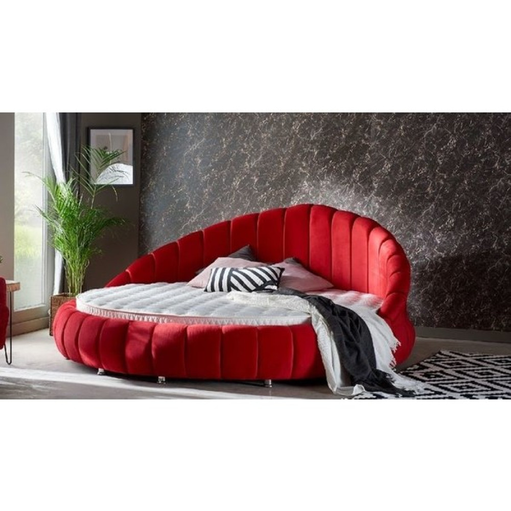 Niva Baza Yuvarlak Baza Başlık Yatak Sandıksız Tüm Renklerde - 220 x 200 cm - Kırmızı Baza Fiyatı