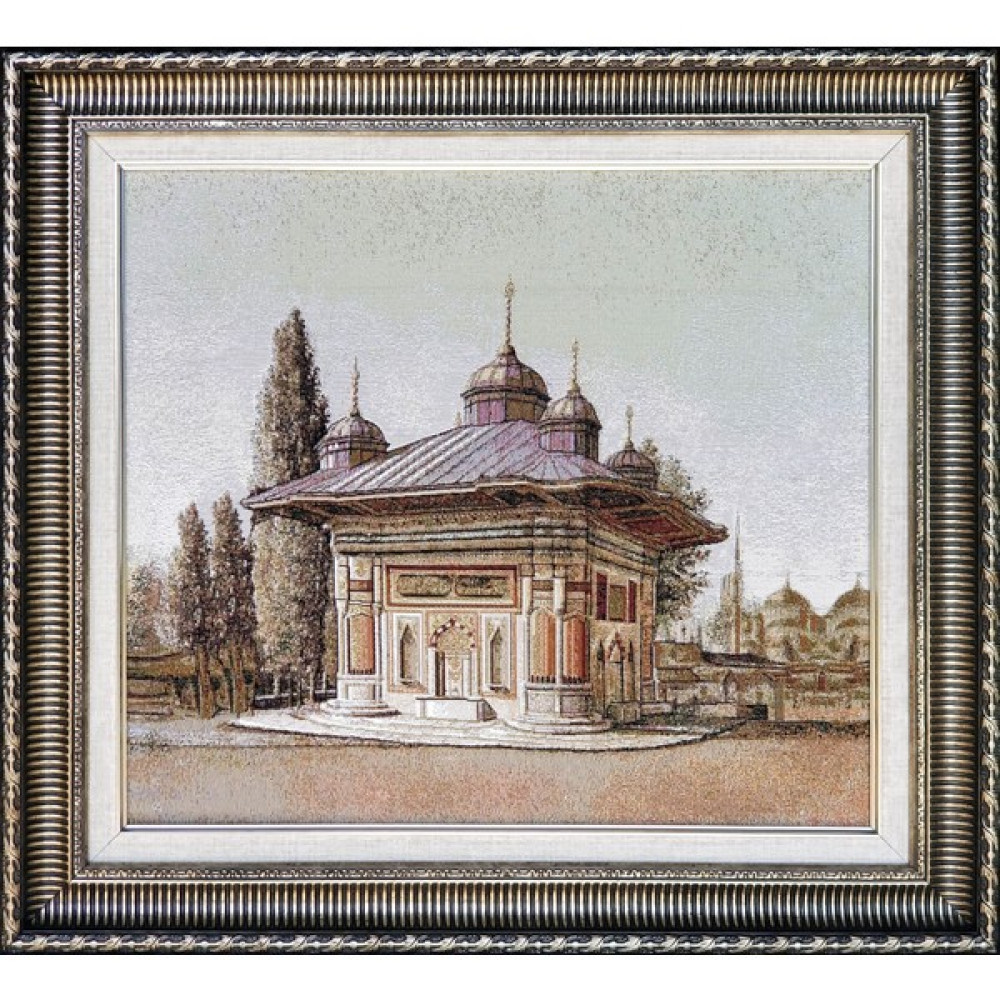 Niva Goblen Manzara Serisi-26 Dokuma Goblen Kumaş-Şadırvan - 50 cm - Renkli Kumaşlar Fiyatı