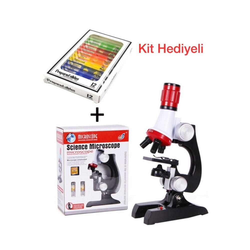 Nivagatore 2li Set Çocuk Eğitici Biyolojik Mikroskop Seti Ve Kiti Zoom Led Işıklı 100x 400x 1200x Eğitici Oyuncak Fiyatı