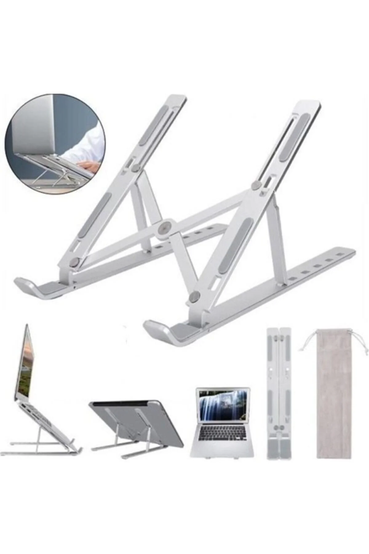 Nivagatore Metal Ayarlanabilir Dizüstü Destek Tabanı Tamamen Katlanabilir Taşınabilir Laptop Yükseltici" Dizüstü Bilgisayar Aksesuarları Fiyatı