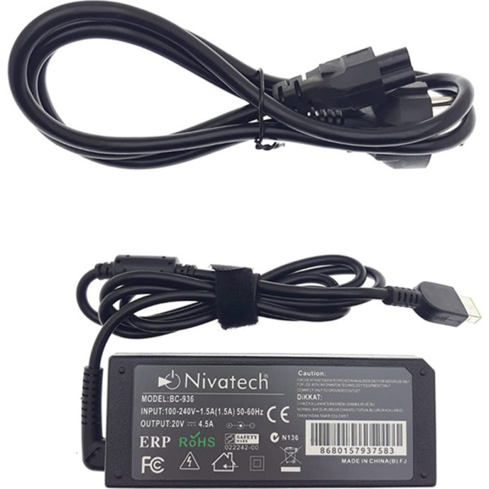 Nivatech Lenovo ve Asus USB Notebook Uyumlu Laptop Adaptör 20V 4.5A BC936 Laptop Adaptör Fiyatı