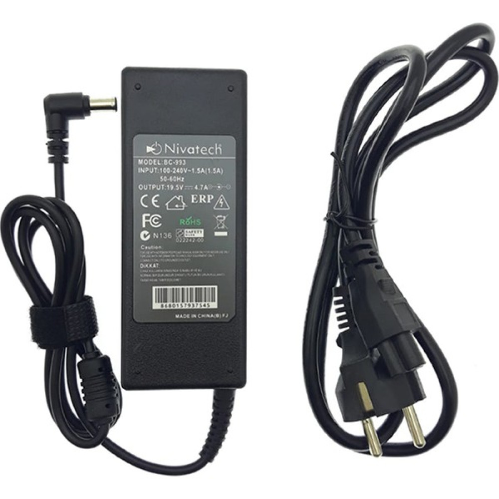 Nivatech Sony Notebook Uyumlu Laptop Adaptör 19.5V 4.7A (6.5*4.4mm) BC993 Laptop Adaptör Fiyatı