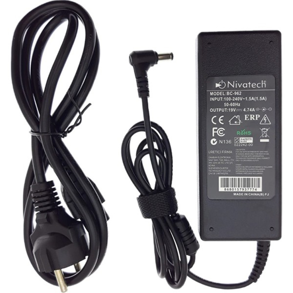 Nivatech Standart Notebook Adaptörü Laptop Adaptör 19V 4.74A BC962 Laptop Adaptör Fiyatı